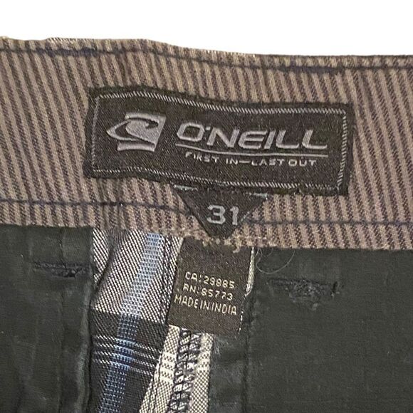 O'Neill Men's Size 31 Black Grey Plaid Board Shorts - Picture 5 of 5